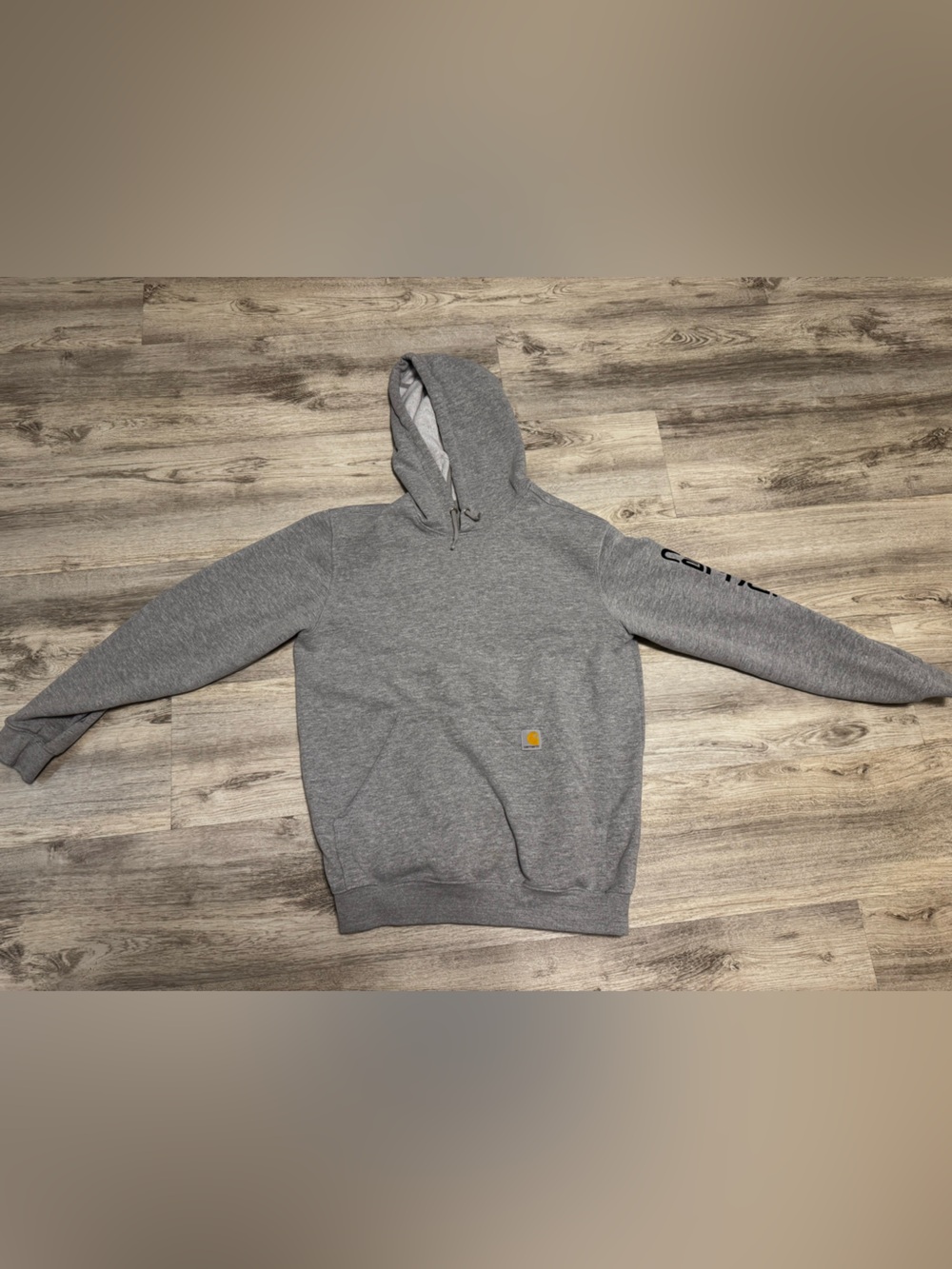 Carhartt Heather Gray Hooded Pullover Sweatshirt.  Lightweight